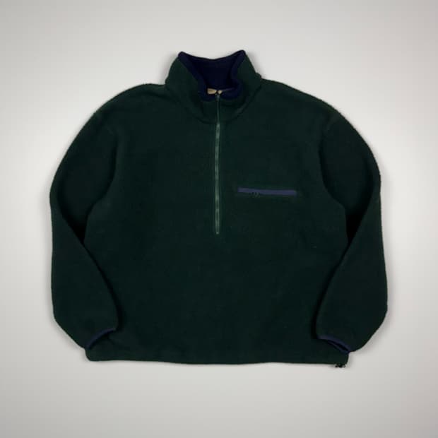 (115) 80s 엘엘빈 플리스 풀오버 다크그린