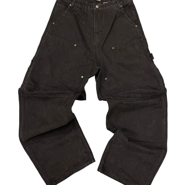 (0 사이즈) 아오이로 커티드 더블니 팬츠 블랙 펄