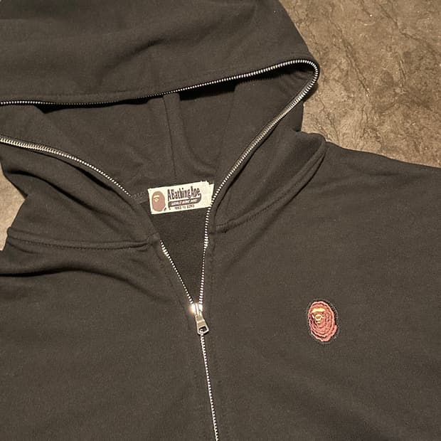 베이프 블랙 풀집업 후드티