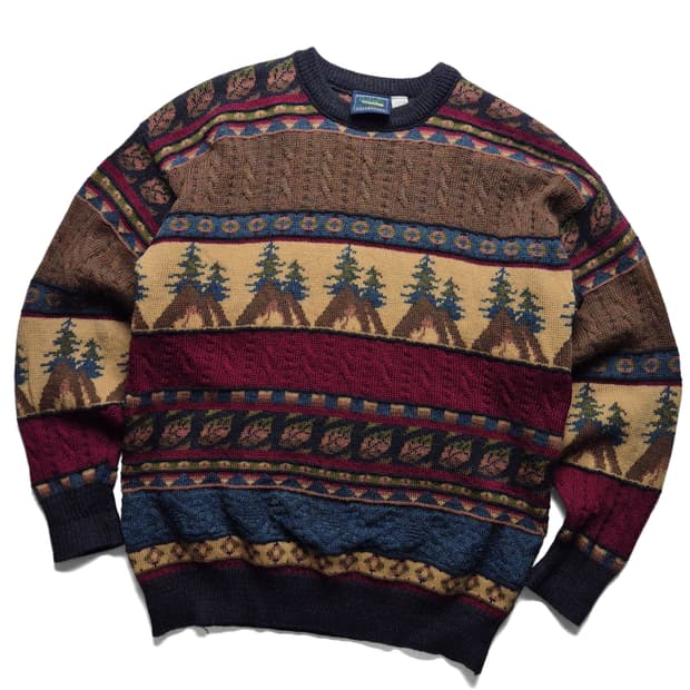 [M] 빈티지 에스닉 패턴 니트 UK