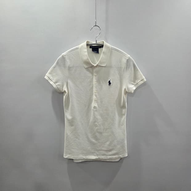 폴로랄프로렌 우먼 피케 카라 반팔티 화이트 XS