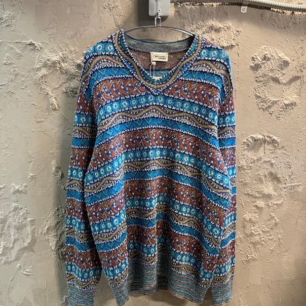 미쏘니 스포츠 MISSONI 멀티패턴 코튼 블렌드 니트 L