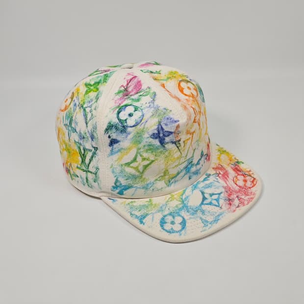 루이비통 모노그램 파스텔 화이트 볼캡 모자 ( 60cm )