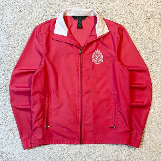 희귀) 로렌 랄프로렌 아카이브 크레스트 로고 바람막이 자켓 핑크