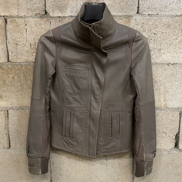 Enchantement High Neck Leather Jacket