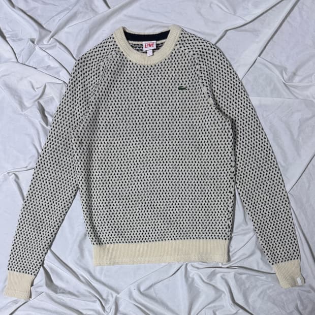 라코스테 자카드 패턴 니트