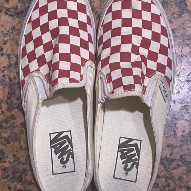 반스 체커보드 슬립온 뮬 