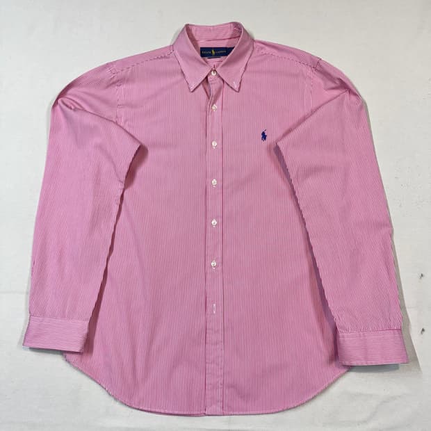 L) 폴로 랄프로렌 클래식핏 레드 스트라이프 포플린 셔츠