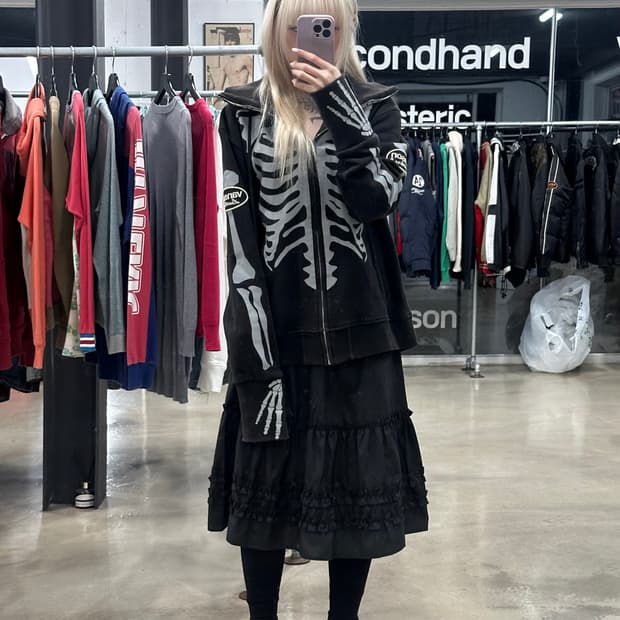 벤슨 본 스켈레톤 넥워머 후드 집업