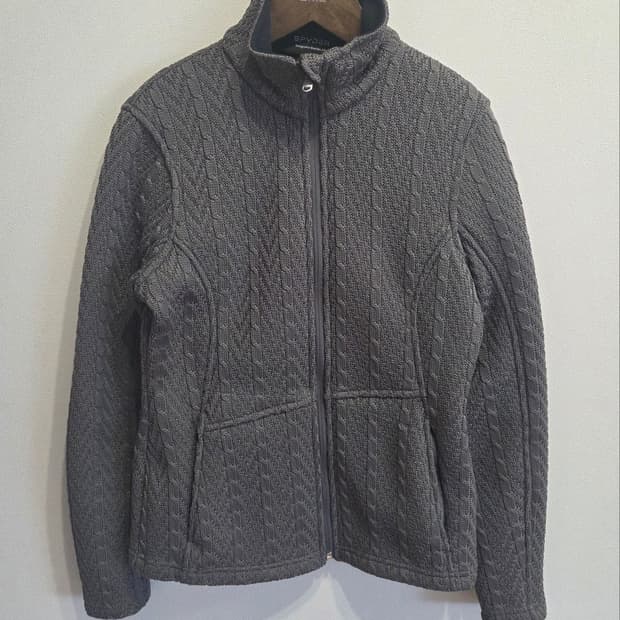 [정품]스파이더 케이블 니트 풀집업 자켓 S