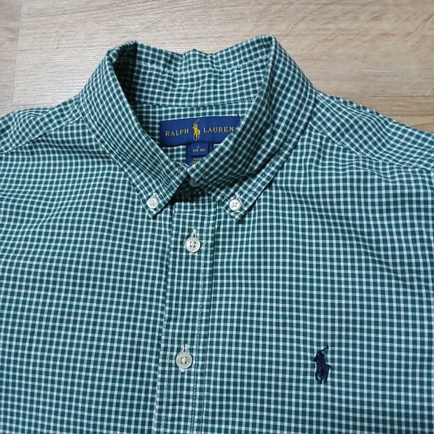POLO 폴로 랄프로렌 셔츠 깅엄 초록색 녹색 체크