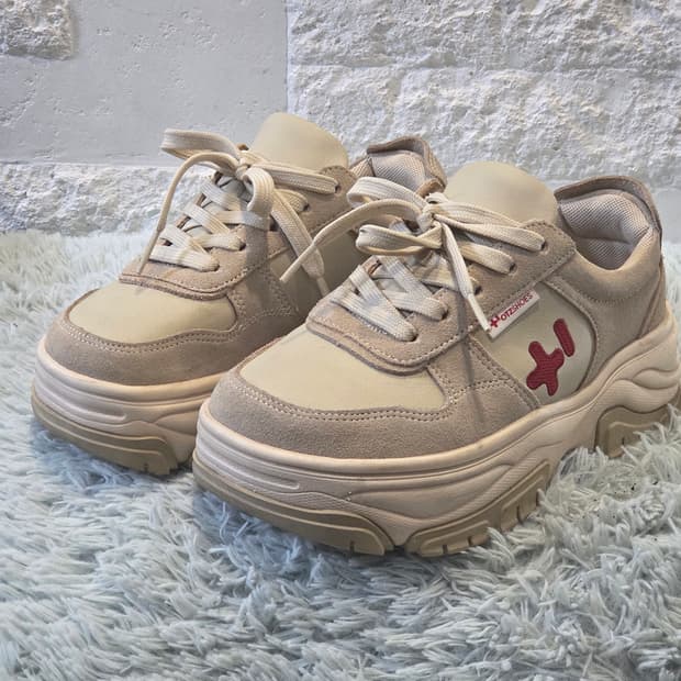 1w-10:OTZ SHOES오티지슈즈 플랫폼 스니커즈 다크 베이지 220