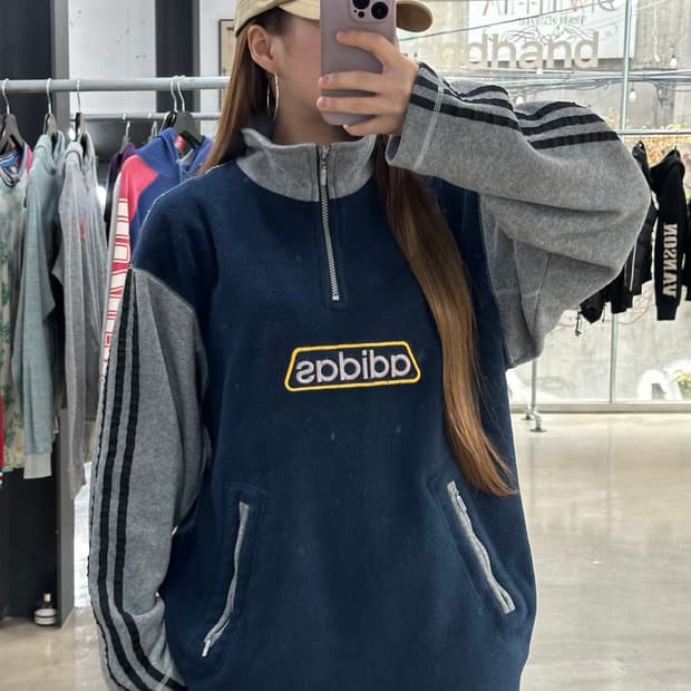  아디다스 90s 올드스쿨 플리스 아노락 