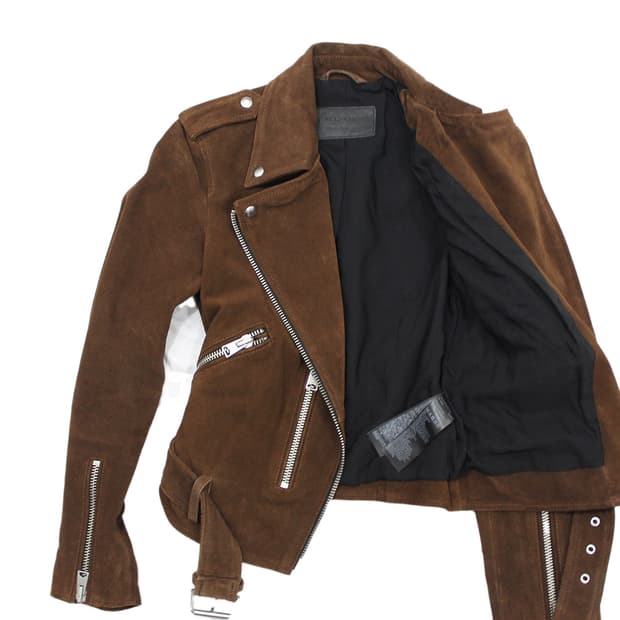 AllSaints 올세인츠 카우레더 스웨이드 바이커 자켓
