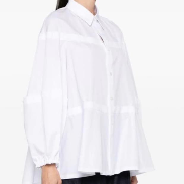 (네고가능)꼼데가르송 꼼데가르송 퍼프 소매 코튼 셔츠 (블랙 S)