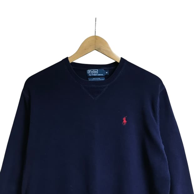 폴로 면코튼 네이비 맨투맨