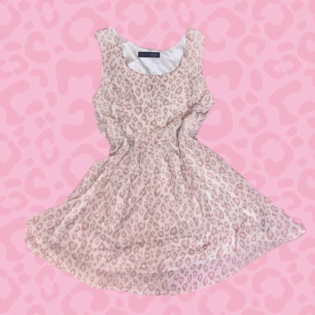 핑크 호피 빈티지 원피스 y2k 라떼갸루 히메갸루 오네갸루