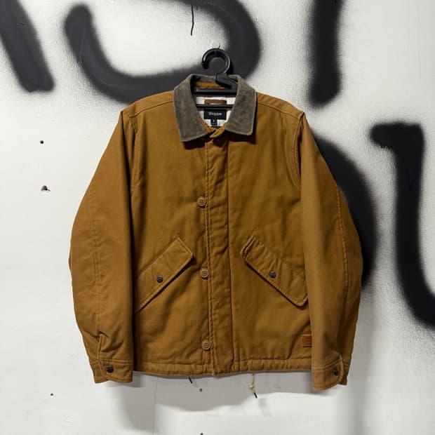 브릭스톤 캔버스 스웨이드 카라 디테일 퀼팅 덱 자켓