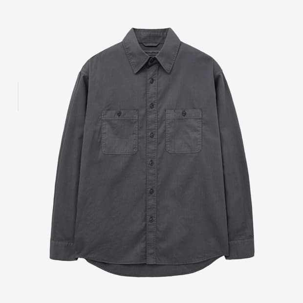 인사일런스 가먼트다잉 워크 셔츠 CHARCOAL L사이즈