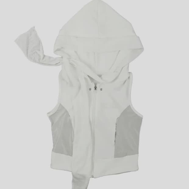 머플러 복서 후디집업 화이트