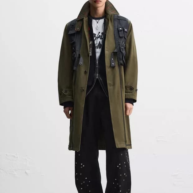 ZARA 자라 앤더슨벨 콜라보 오버핏 카키 트렌치코트 헤링본 카키 M