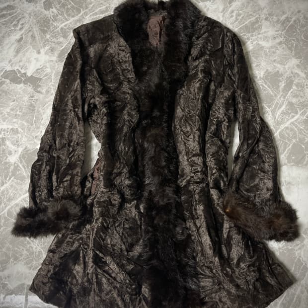 (Japanese vintage)fur velvet jacket