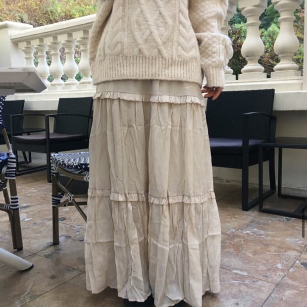 아워캐비넷 롱스커트 구해요