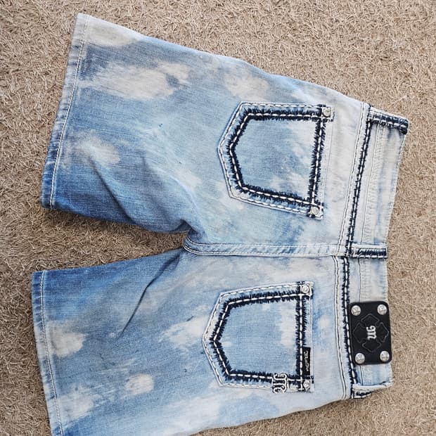 일본(26-27)Miss Me 여성 블리치 애시드 워시 데님 반바지