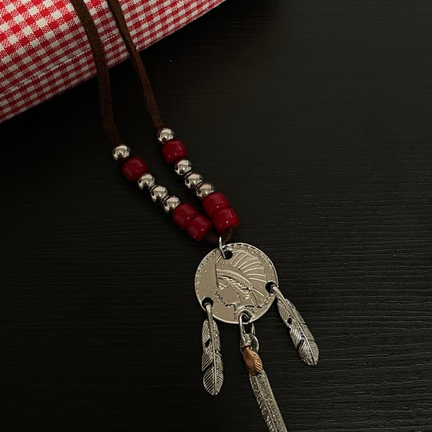 빈티지 오리엔탈 인디언 드림캐쳐 목걸이