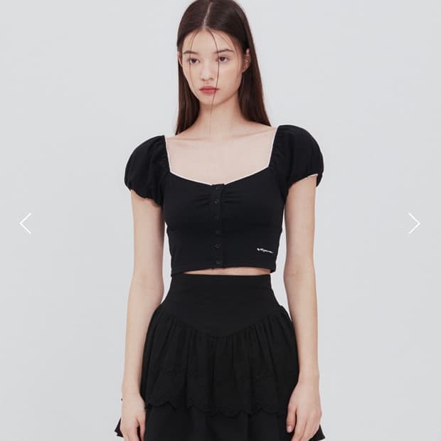 낫유어로즈 lace square t-shirt (Black)