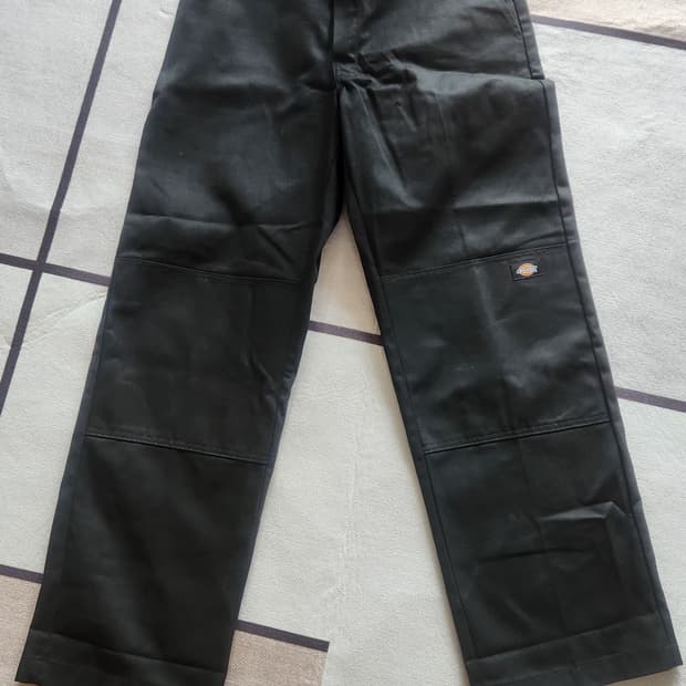 디키즈 더블니 루즈핏 워크팬츠 블랙