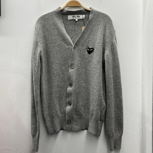 꼼데가르송 블랙와펜 그레이 가디건 L