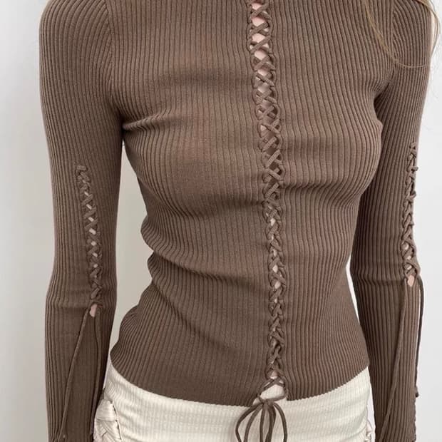 Dotyears / Fringed Knit Top