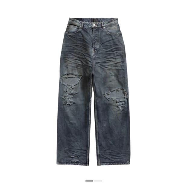 발렌시아가 배기 팬츠 라이트 블루 m