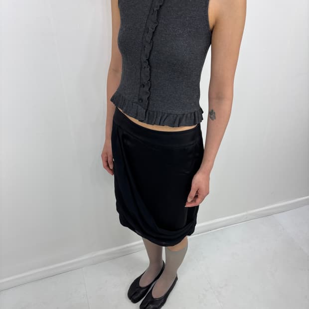ZARA FRILL KNIT SLEEVELESS