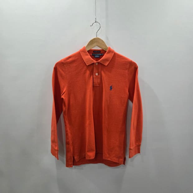 폴로랄프로렌 우먼 피케 카라 롱슬리브 오렌지 M