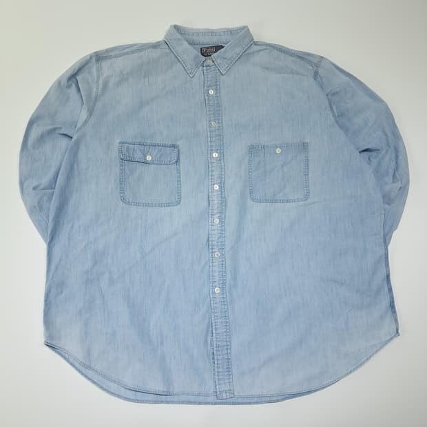 CL631 3XLT 폴로 90s 데님 워크 샴브레이 셔츠 남방