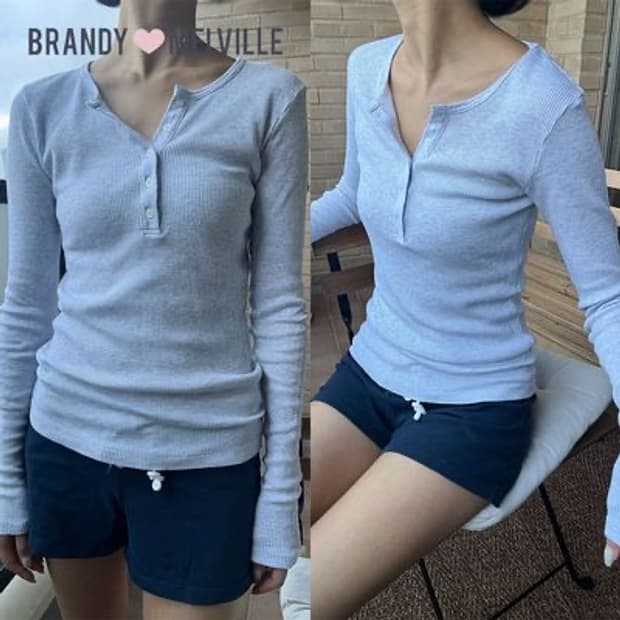 새상품) 브랜디 멜빌 젤리 롱슬리브 탑 라이트 헤더 컬러 