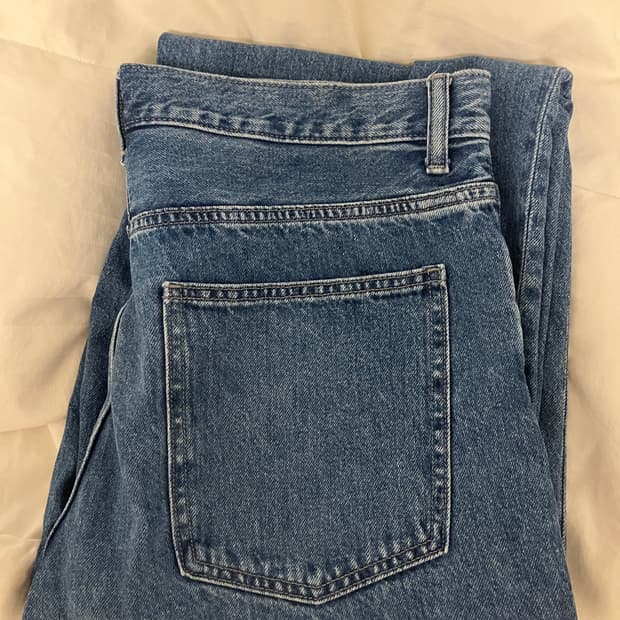 (85) 유니클로 와이드 스트레이트진 연청 일본판