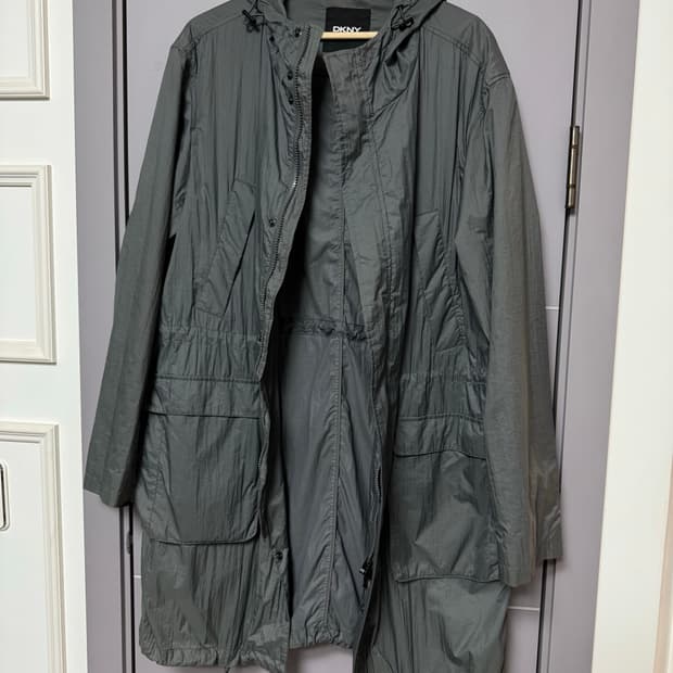 DKNY 바람막이 후드 코트