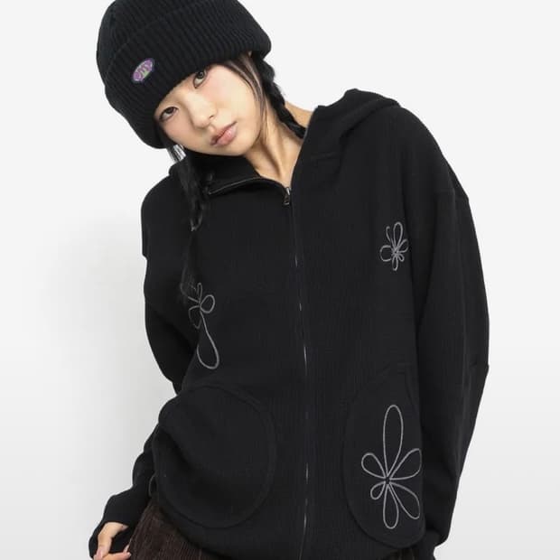 글랙 와플 집업 후드