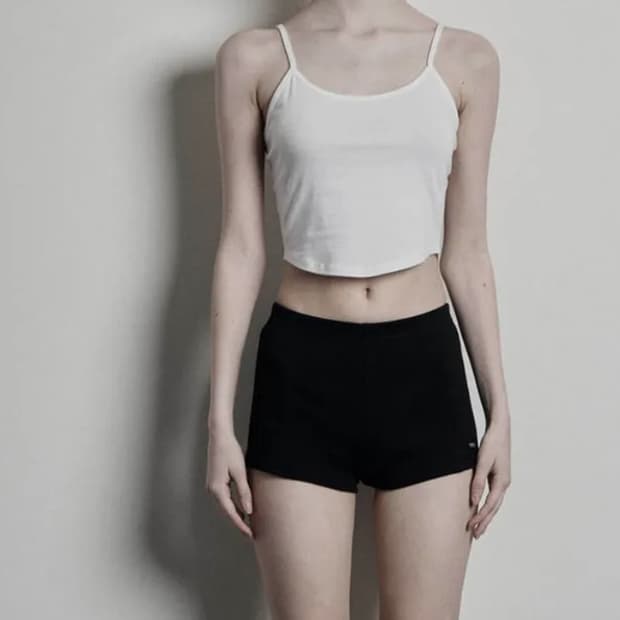 보헤미안서울 베이지 리브드 쇼츠 블랙 basic ribbed 보헴서