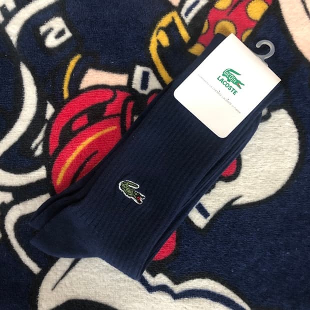 라코스테(LACOSTE) 올드양말/골지양말/네이비