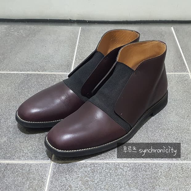 마르지엘라 밴딩 부츠 42 버건디