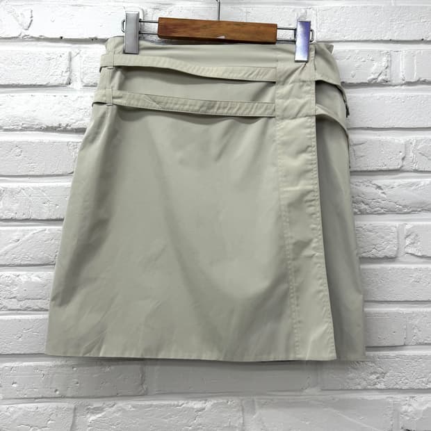 막스마라 아이보리 더블벨트 미디스커트