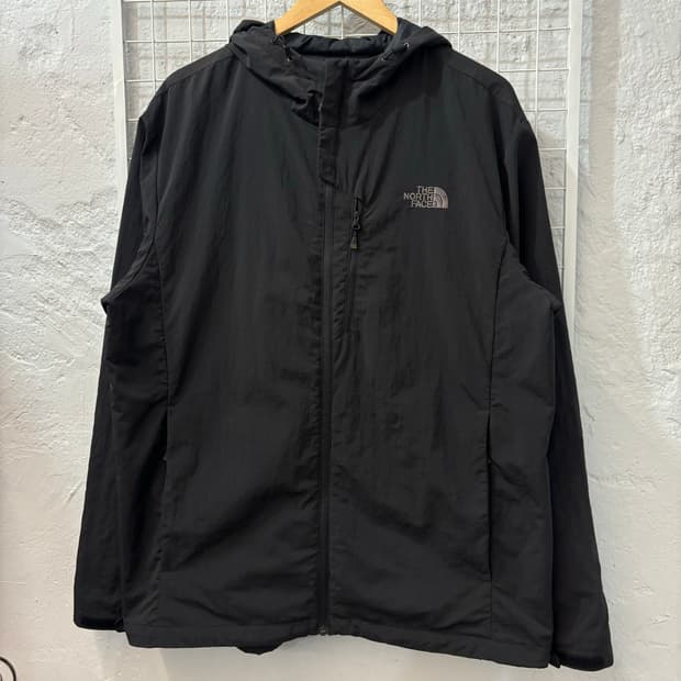 노스페이스 블랙 후디 나일론 바람막이 2XL