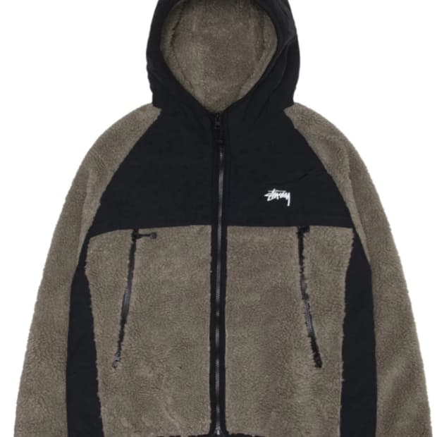 스투시 셰르파 패널드 후드 스톤