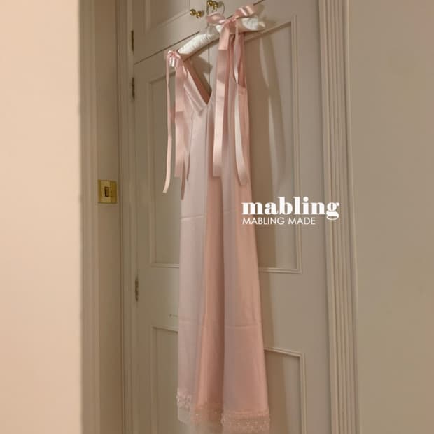 Scallop Ribbon Dress (Pink)