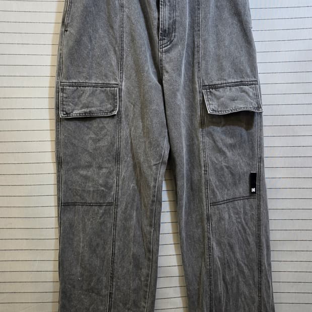 코닥 워싱 데님 카고 와이드 팬츠