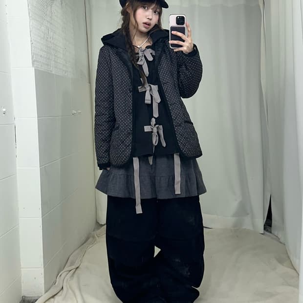 버버리 원피스 데일리 도트 리본 러힙 코디세트